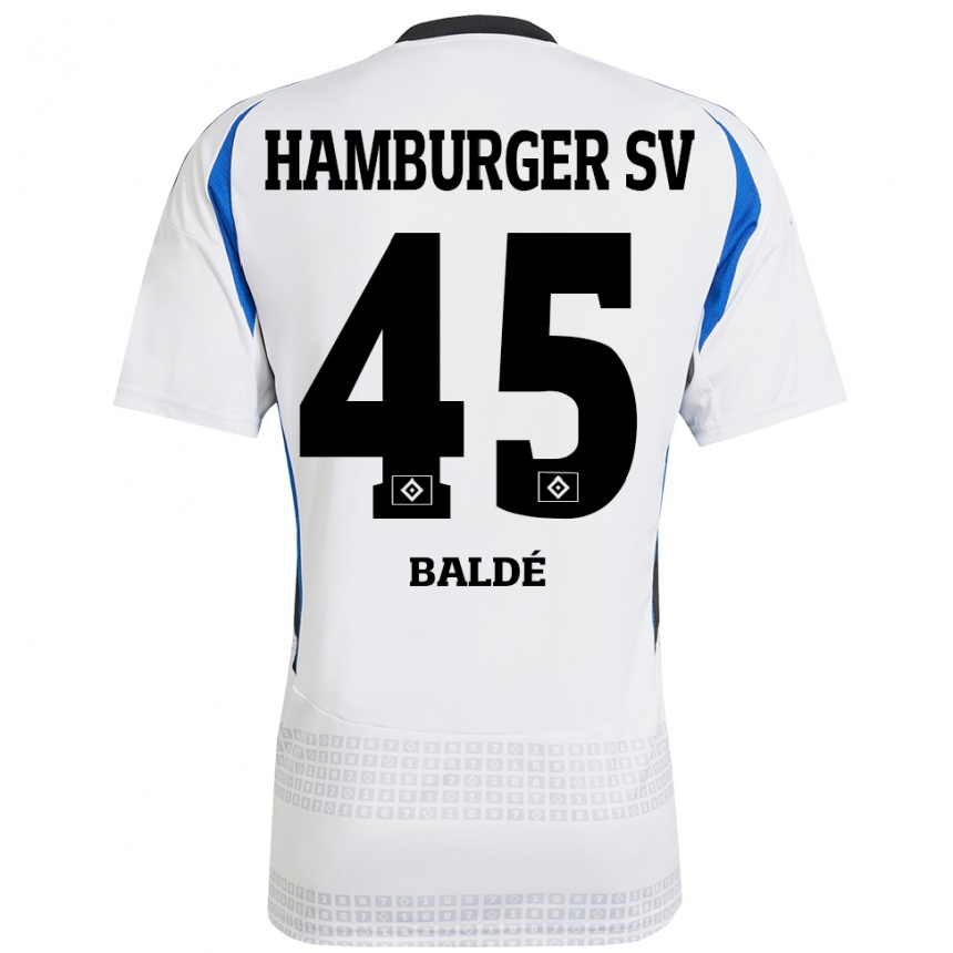 Kids Football Fabio Baldé #45 White Blue Home Jersey 2024/25 T-Shirt