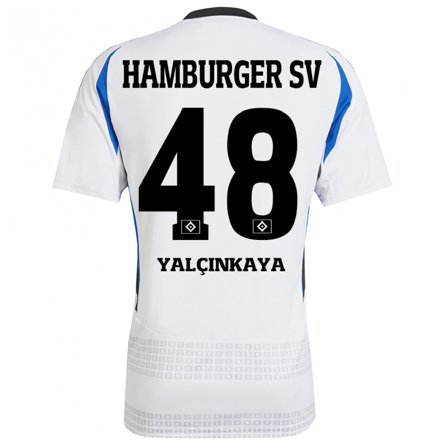 Kids Football Bilal Yalcinkaya #48 White Blue Home Jersey 2024/25 T-Shirt