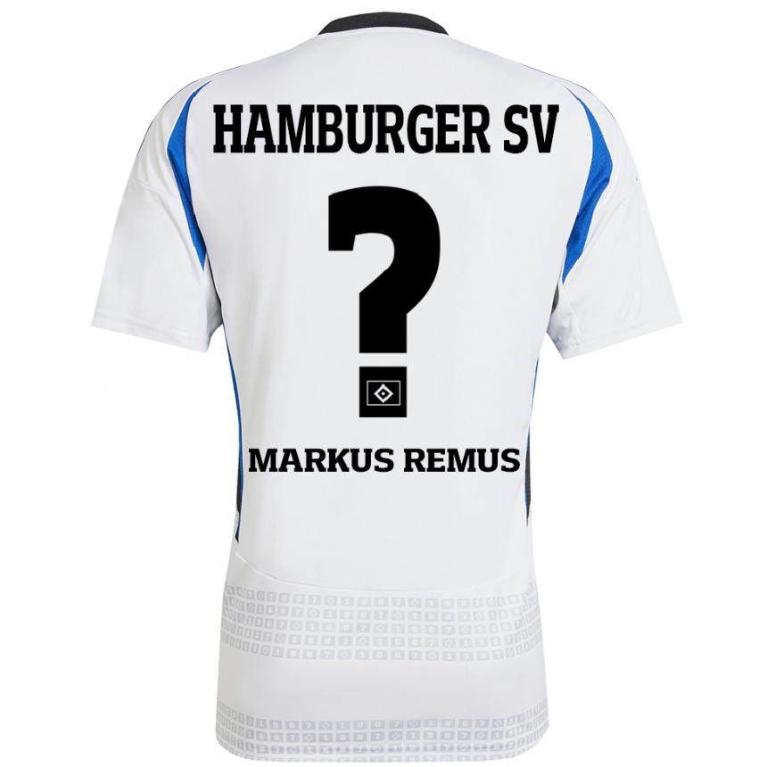 Kids Football Markus Remus #0 White Blue Home Jersey 2024/25 T-Shirt