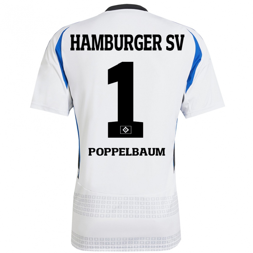 Kids Football Colin Poppelbaum #1 White Blue Home Jersey 2024/25 T-Shirt