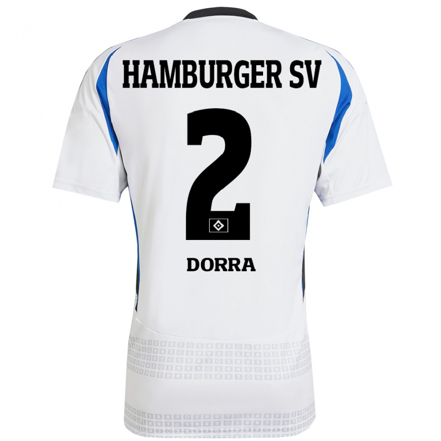 Kids Football Raphael Dorra #2 White Blue Home Jersey 2024/25 T-Shirt