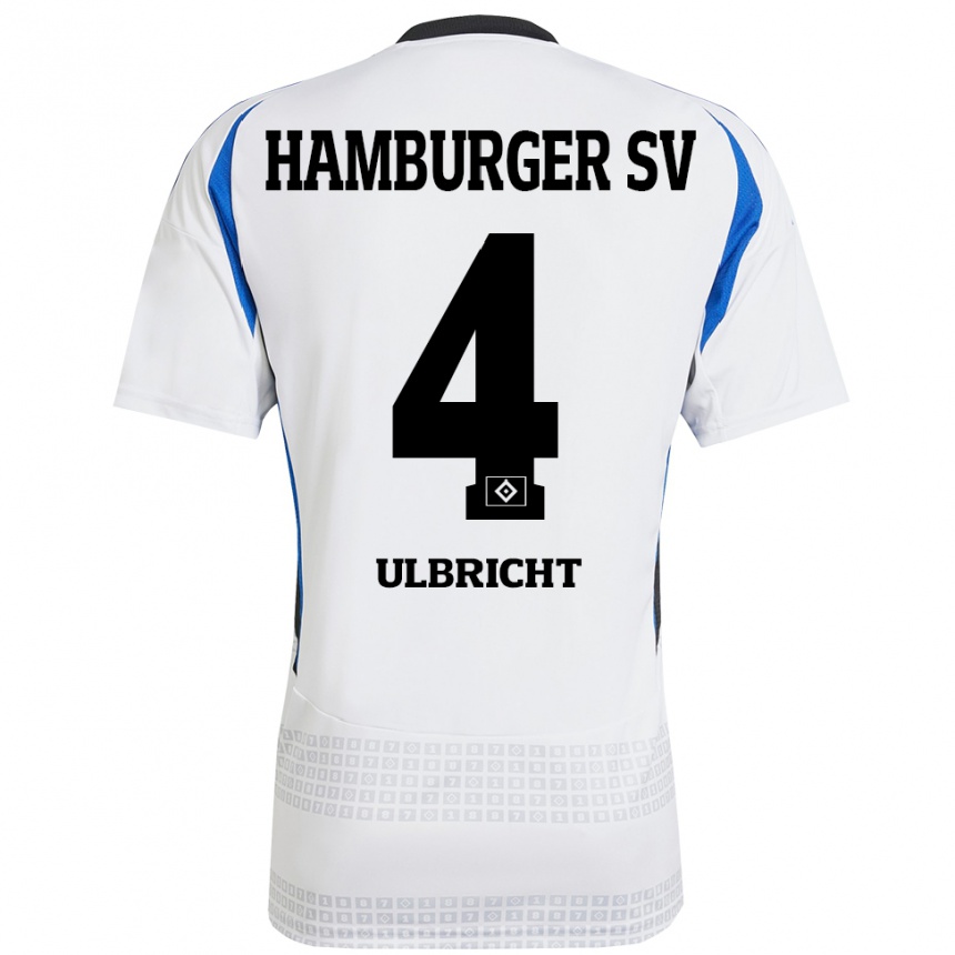 Kids Football Michael Ulbricht #4 White Blue Home Jersey 2024/25 T-Shirt