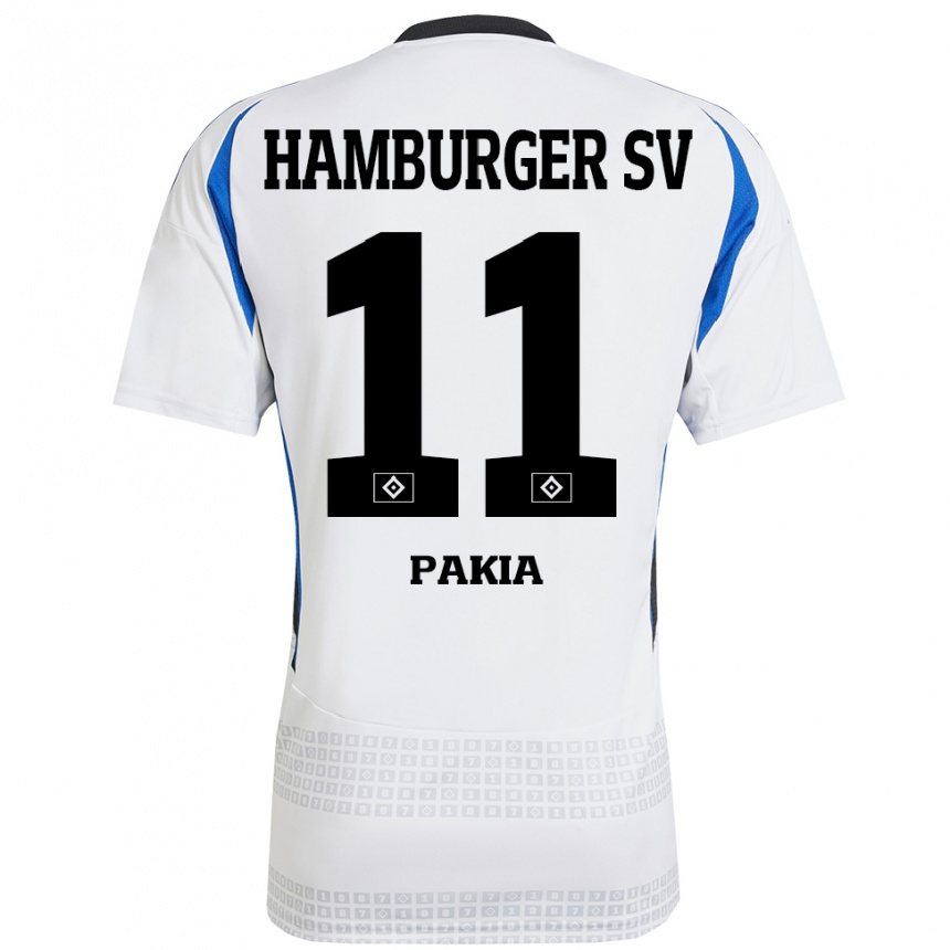 Kids Football Ware Pakia #11 White Blue Home Jersey 2024/25 T-Shirt