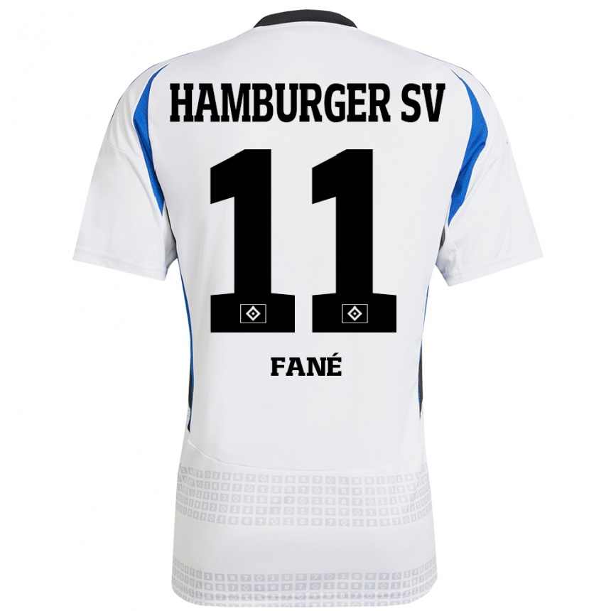 Kids Football Sidi Fané #11 White Blue Home Jersey 2024/25 T-Shirt