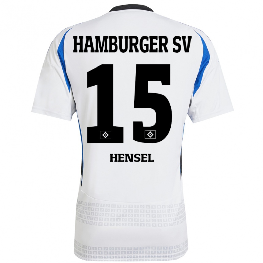 Kids Football Janoah Hensel #15 White Blue Home Jersey 2024/25 T-Shirt