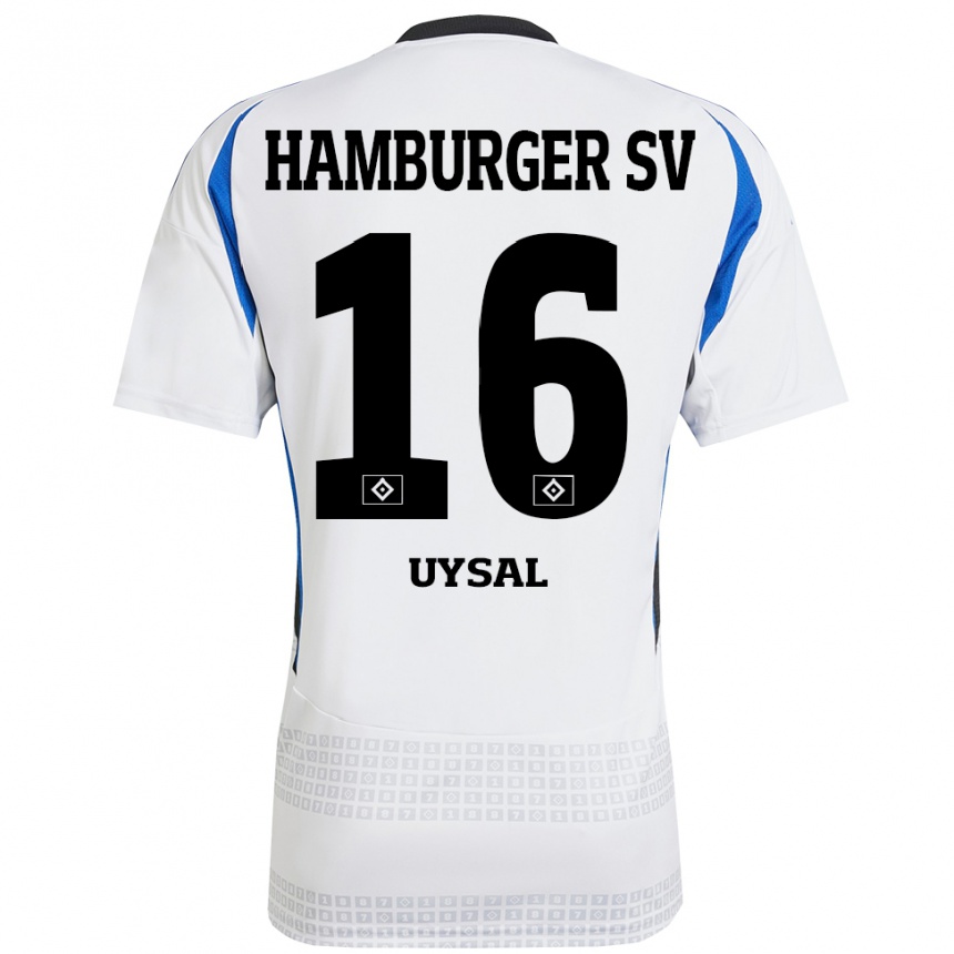 Kids Football Samed Uysal #16 White Blue Home Jersey 2024/25 T-Shirt