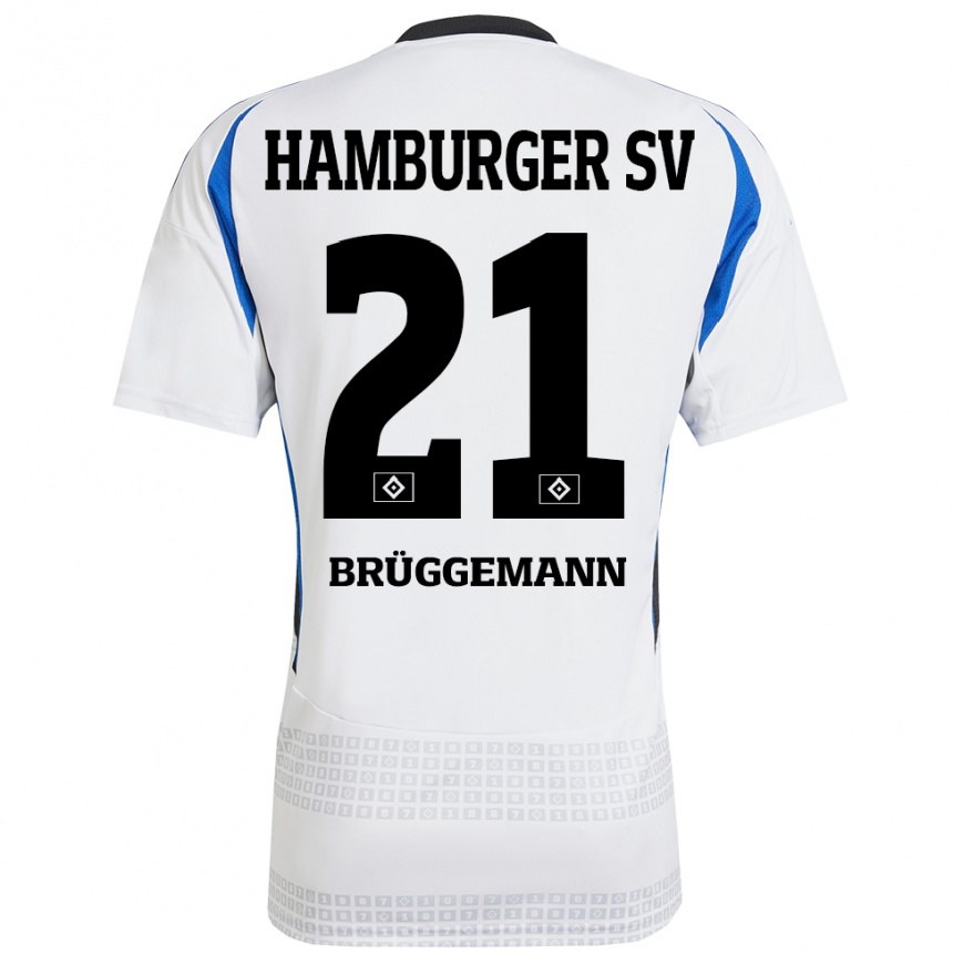 Kids Football William Brüggemann #21 White Blue Home Jersey 2024/25 T-Shirt