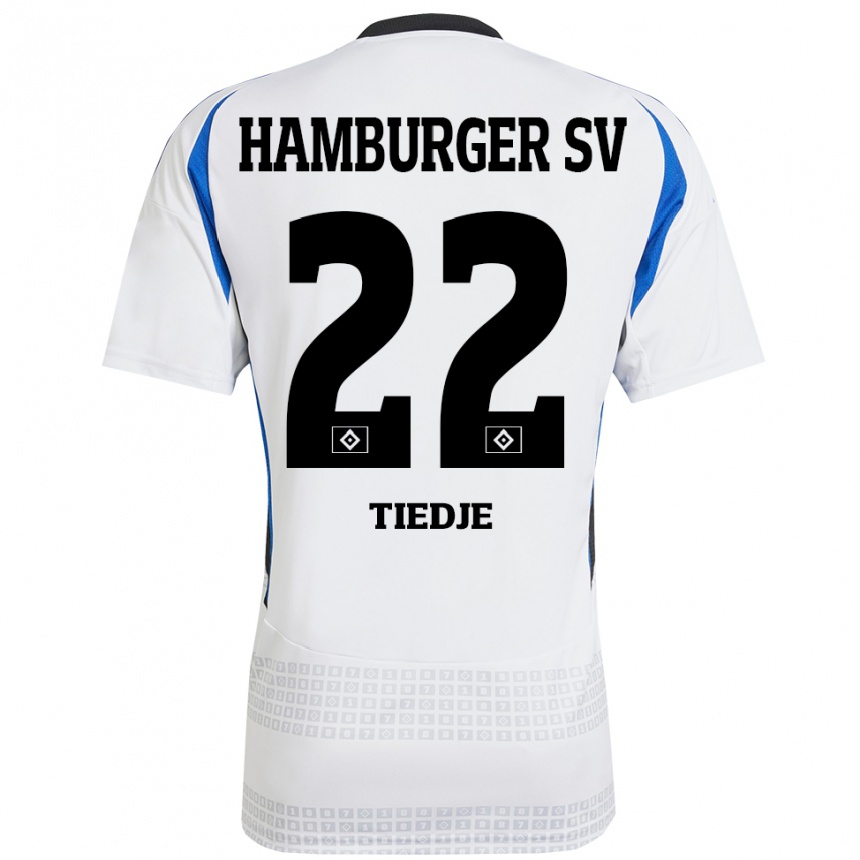 Kids Football Patrick Tiedje #22 White Blue Home Jersey 2024/25 T-Shirt