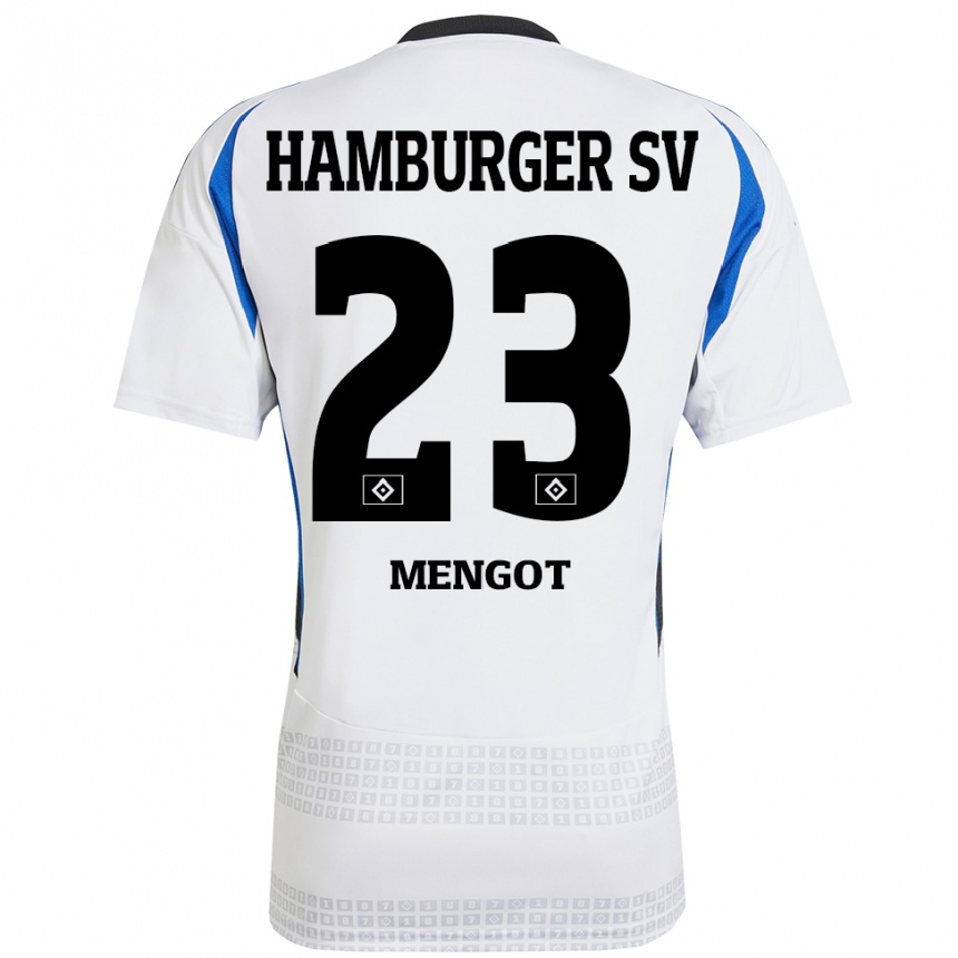 Kids Football Ayukayoh Mengot #23 White Blue Home Jersey 2024/25 T-Shirt