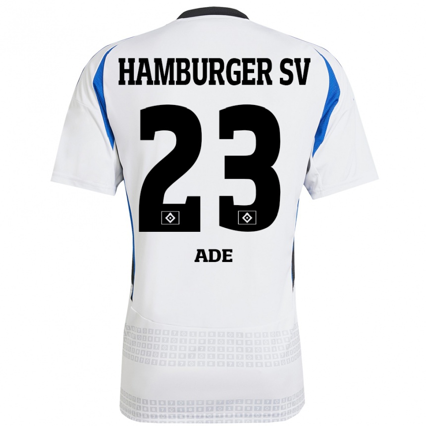 Kids Football Jeremy Ade #23 White Blue Home Jersey 2024/25 T-Shirt