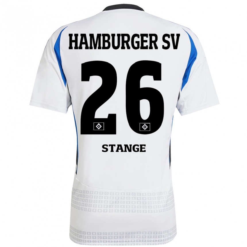 Kids Football Otto Stange #26 White Blue Home Jersey 2024/25 T-Shirt