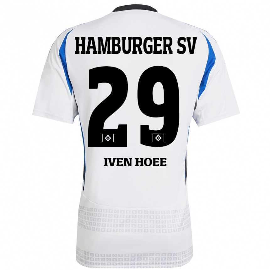 Kids Football Lennart Iven Hoee #29 White Blue Home Jersey 2024/25 T-Shirt