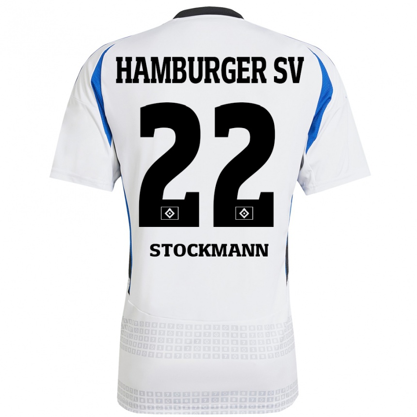 Kids Football Sarah Stöckmann #22 White Blue Home Jersey 2024/25 T-Shirt