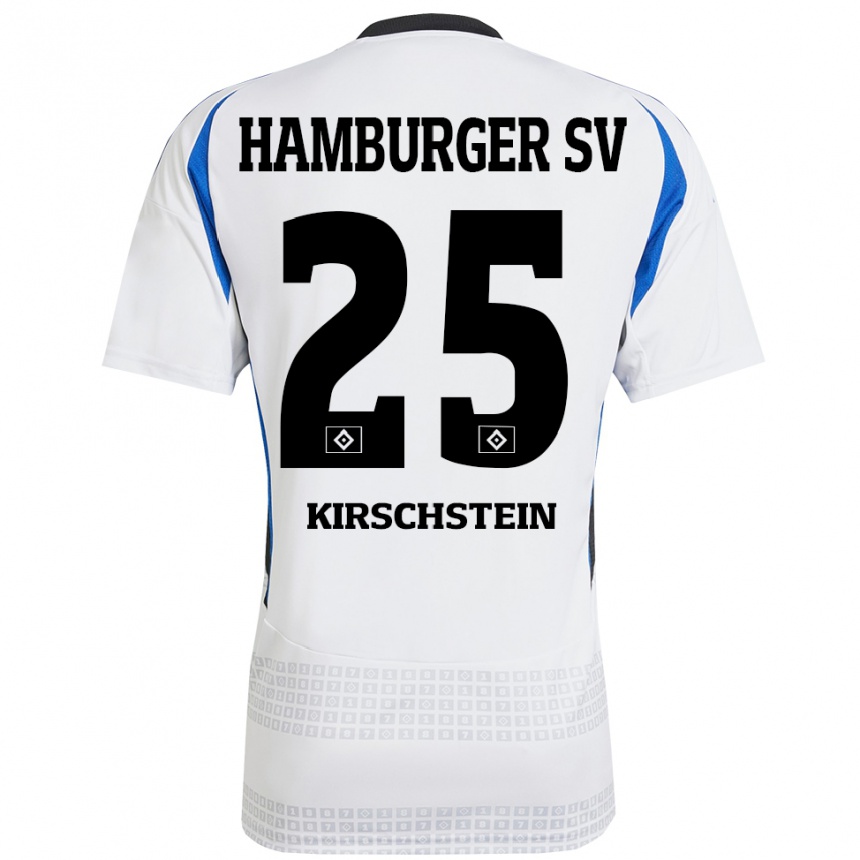 Kids Football Merle Kirschstein #25 White Blue Home Jersey 2024/25 T-Shirt