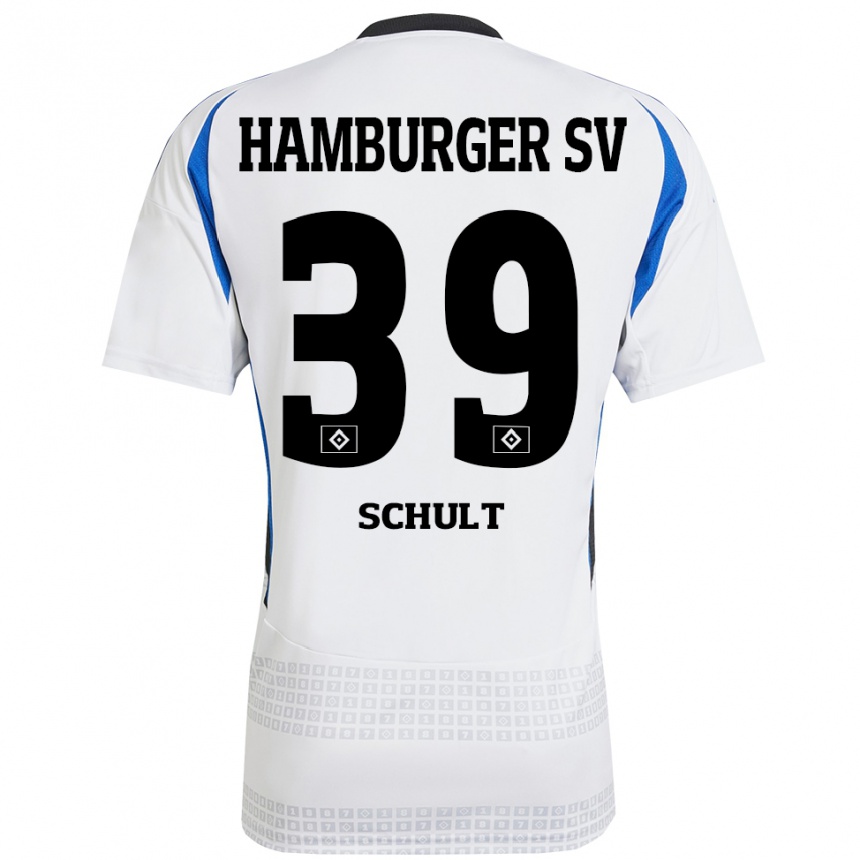 Kids Football Almuth Schult #39 White Blue Home Jersey 2024/25 T-Shirt