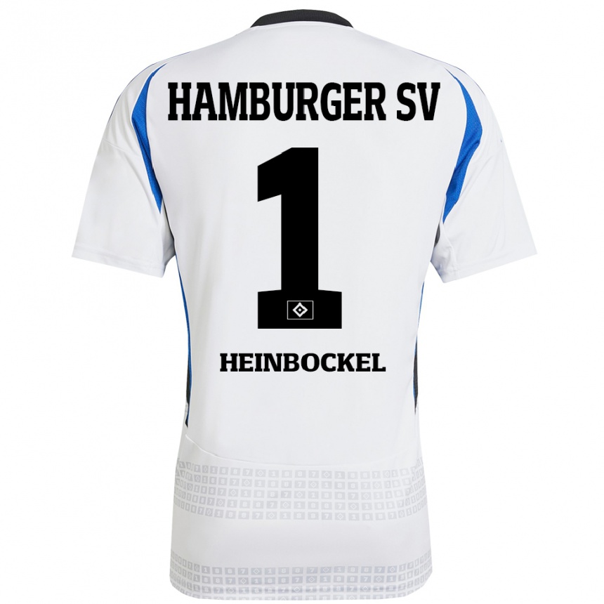 Kids Football Simon Heinbockel #1 White Blue Home Jersey 2024/25 T-Shirt