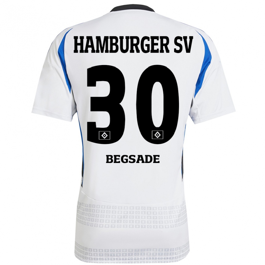 Kids Football Soheil Begsade #30 White Blue Home Jersey 2024/25 T-Shirt