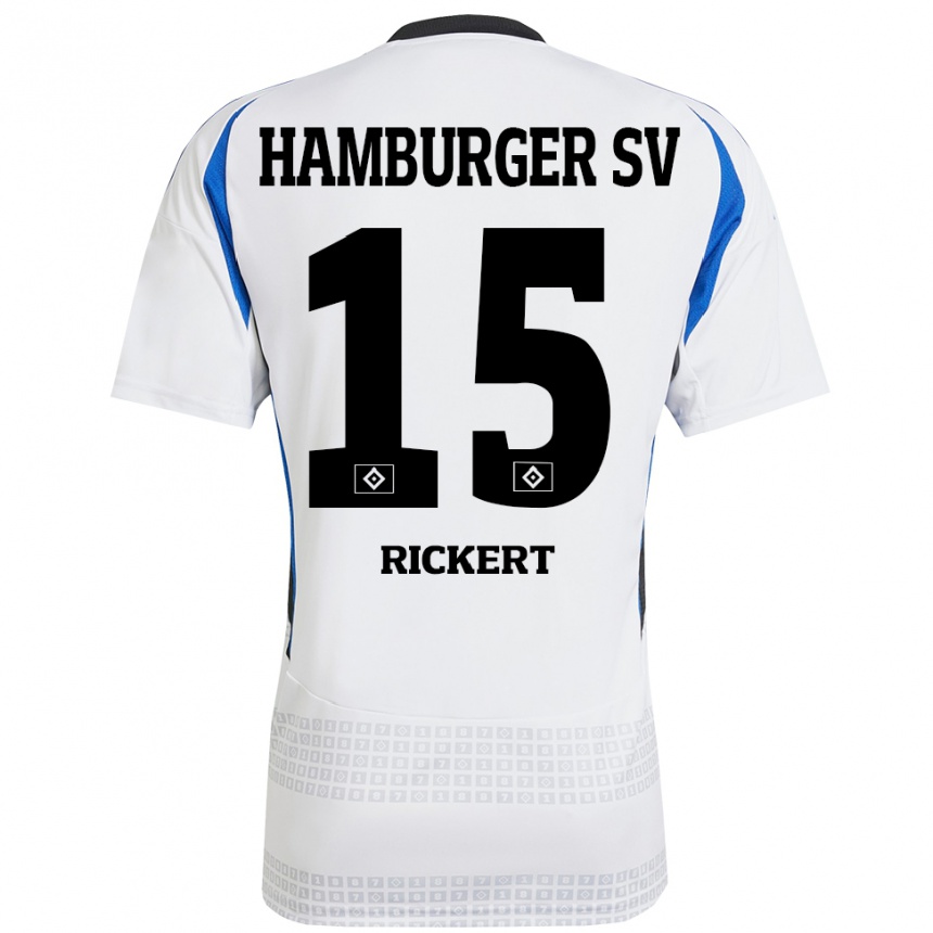 Kids Football Manja Rickert #15 White Blue Home Jersey 2024/25 T-Shirt