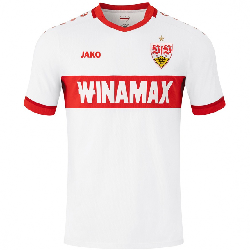 Kids Football Karl Kempf #0 White Red Home Jersey 2024/25 T-Shirt