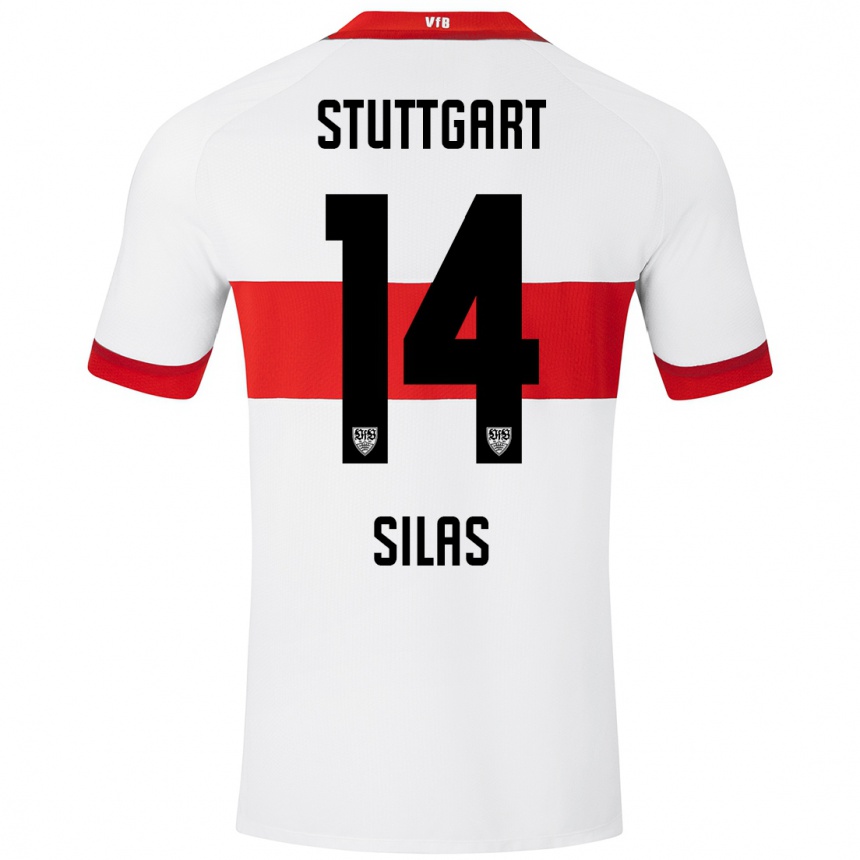 Kids Football Silas #14 White Red Home Jersey 2024/25 T-Shirt