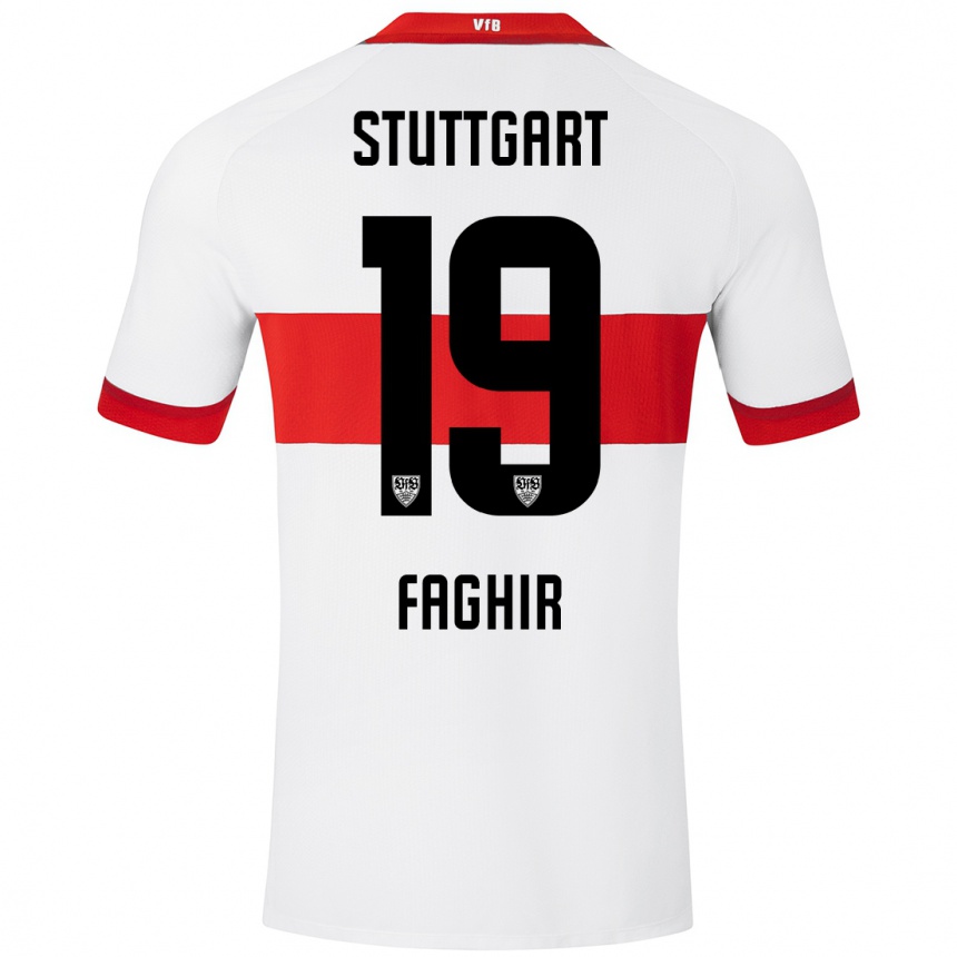 Kids Football Wahid Faghir #19 White Red Home Jersey 2024/25 T-Shirt