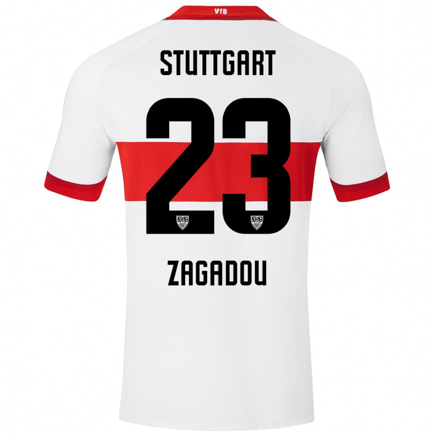 Kids Football Dan-Axel Zagadou #23 White Red Home Jersey 2024/25 T-Shirt