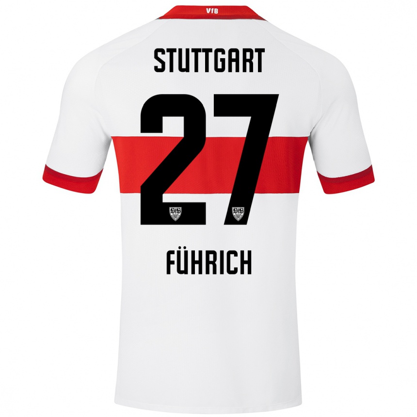 Kids Football Chris Führich #27 White Red Home Jersey 2024/25 T-Shirt