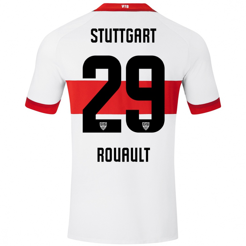 Kids Football Anthony Rouault #29 White Red Home Jersey 2024/25 T-Shirt