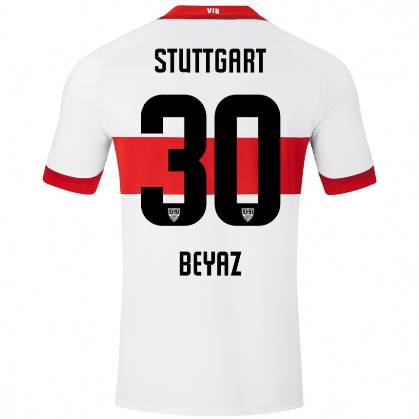 Kids Football Ömer Beyaz #30 White Red Home Jersey 2024/25 T-Shirt