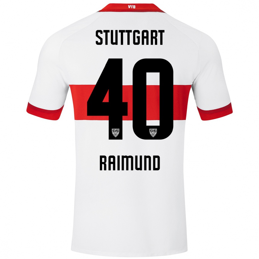 Kids Football Luca Raimund #40 White Red Home Jersey 2024/25 T-Shirt