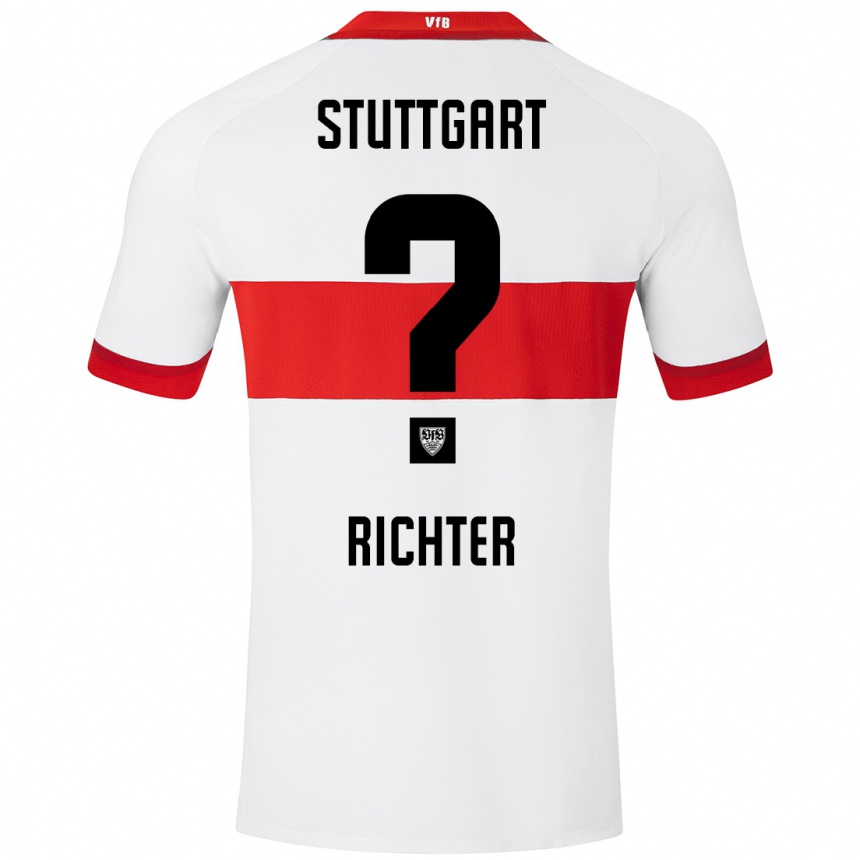 Kids Football Nils Richter #0 White Red Home Jersey 2024/25 T-Shirt