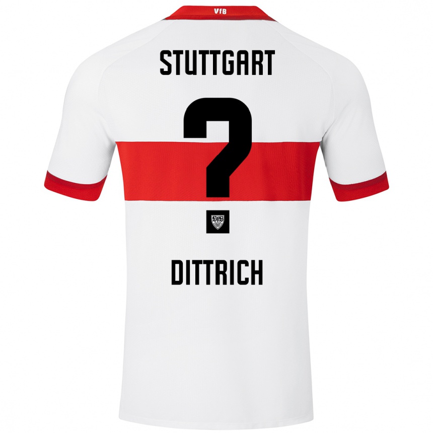 Kids Football Robin Dittrich #0 White Red Home Jersey 2024/25 T-Shirt