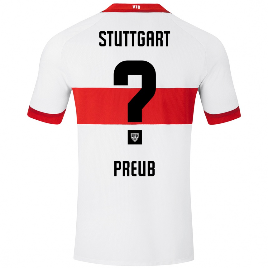 Kids Football Laurin Preuß #0 White Red Home Jersey 2024/25 T-Shirt