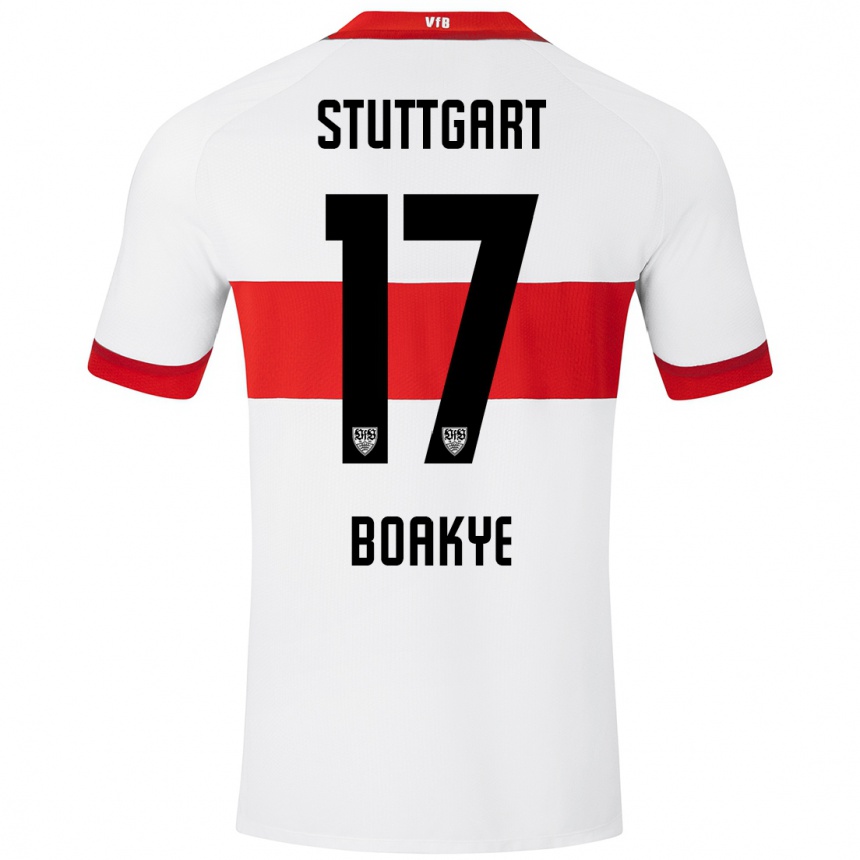 Kids Football Maurice Boakye #17 White Red Home Jersey 2024/25 T-Shirt