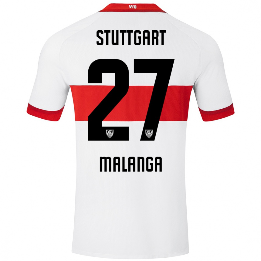 Kids Football Jarzinho Malanga #27 White Red Home Jersey 2024/25 T-Shirt