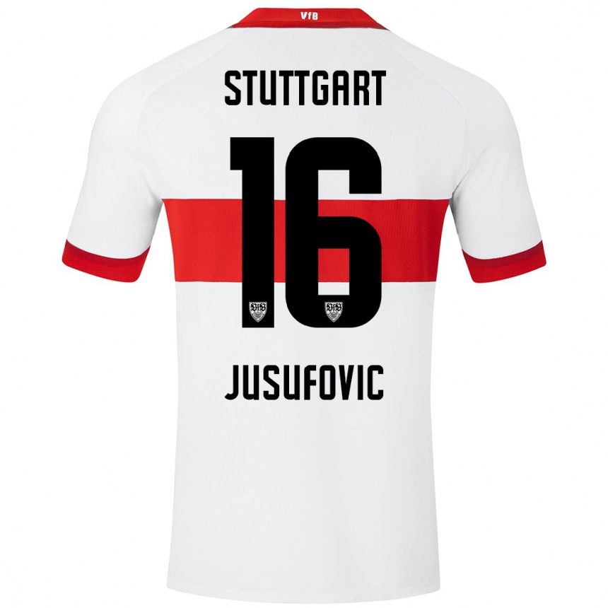 Kids Football Farah Jusufović #16 White Red Home Jersey 2024/25 T-Shirt