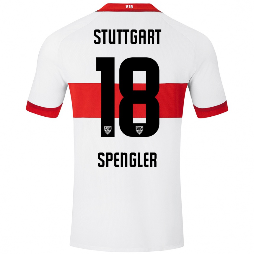 Kids Football Jana Spengler #18 White Red Home Jersey 2024/25 T-Shirt