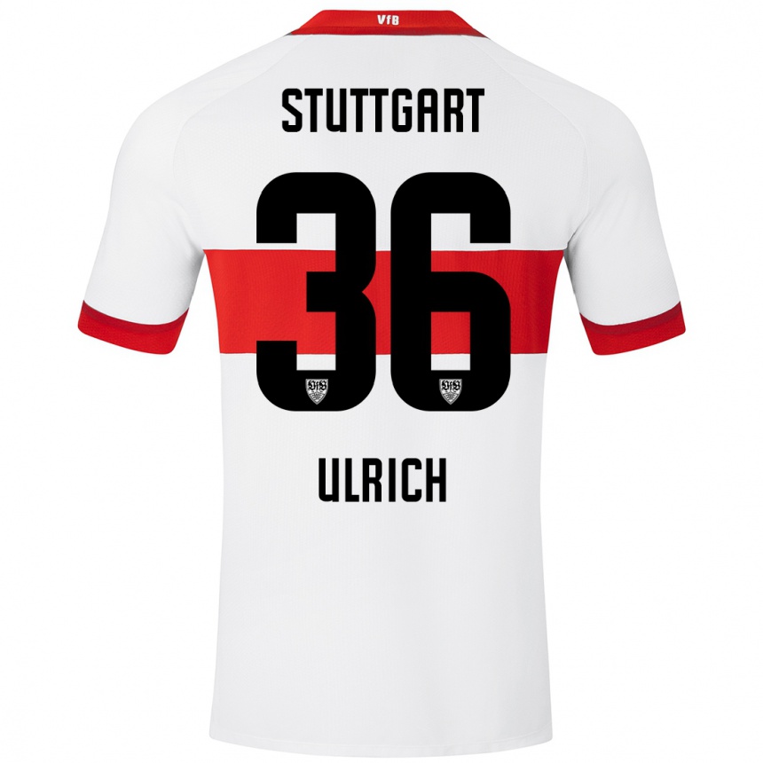 Kids Football Laurin Ulrich #36 White Red Home Jersey 2024/25 T-Shirt