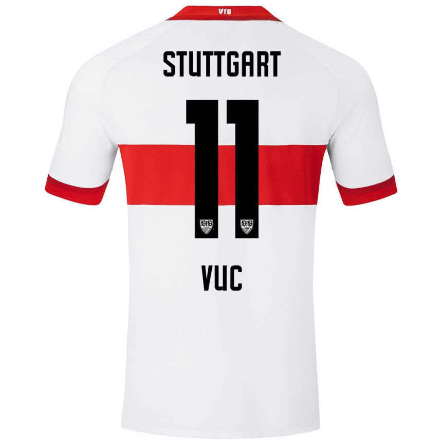 Kids Football Patrick Vuc #11 White Red Home Jersey 2024/25 T-Shirt