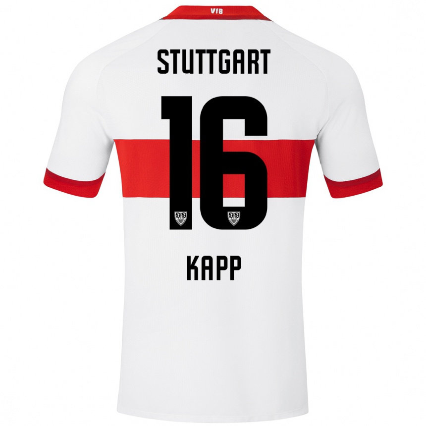 Kids Football Patrick Kapp #16 White Red Home Jersey 2024/25 T-Shirt