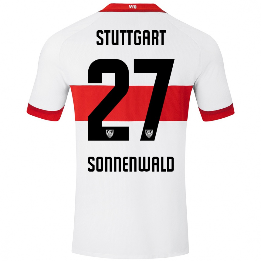 Kids Football Lukas Sonnenwald #27 White Red Home Jersey 2024/25 T-Shirt