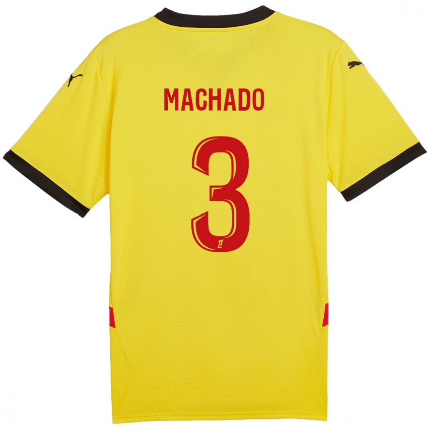 Kids Football Deiver Machado #3 Yellow Red Home Jersey 2024/25 T-Shirt