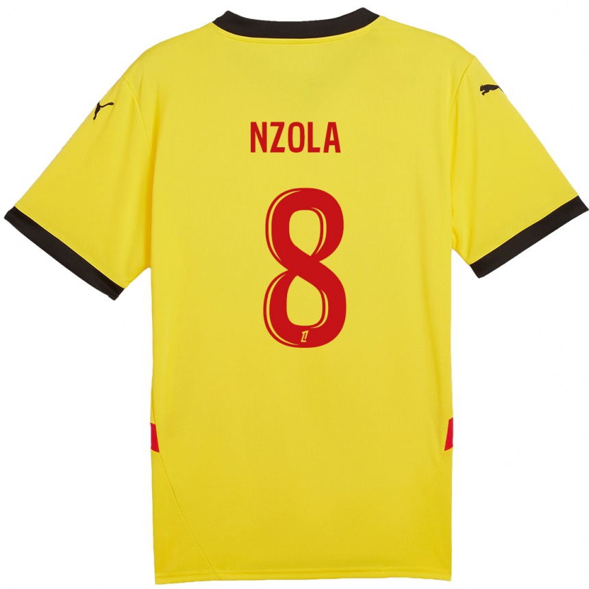 Kids Football M'bala Nzola #8 Yellow Red Home Jersey 2024/25 T-Shirt