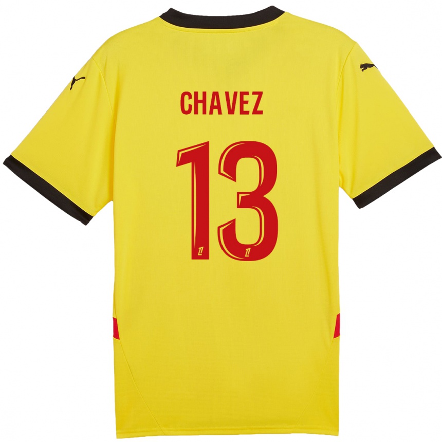 Kids Football Jhoanner Chávez #13 Yellow Red Home Jersey 2024/25 T-Shirt