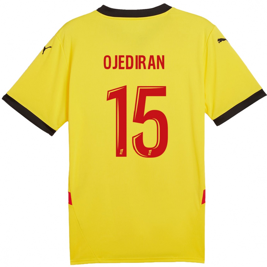 Kids Football Hamzat Ojediran #15 Yellow Red Home Jersey 2024/25 T-Shirt