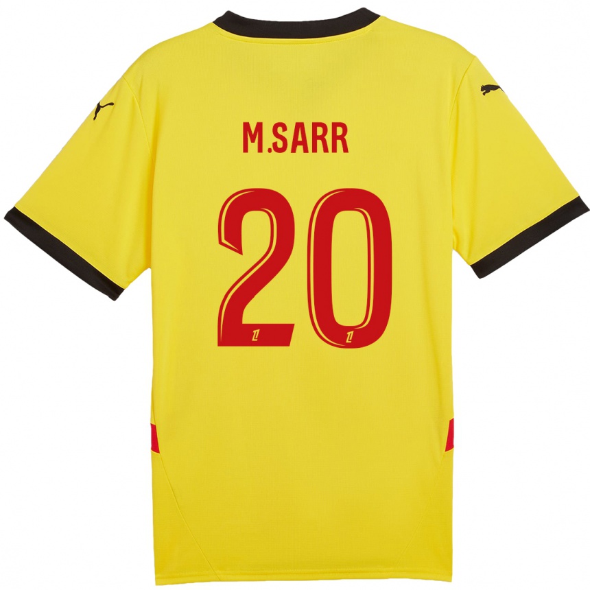 Kids Football Malang Sarr #20 Yellow Red Home Jersey 2024/25 T-Shirt