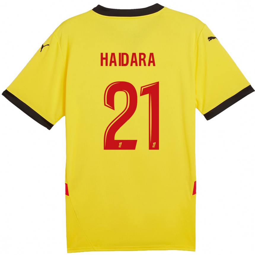 Kids Football Massadio Haidara #21 Yellow Red Home Jersey 2024/25 T-Shirt