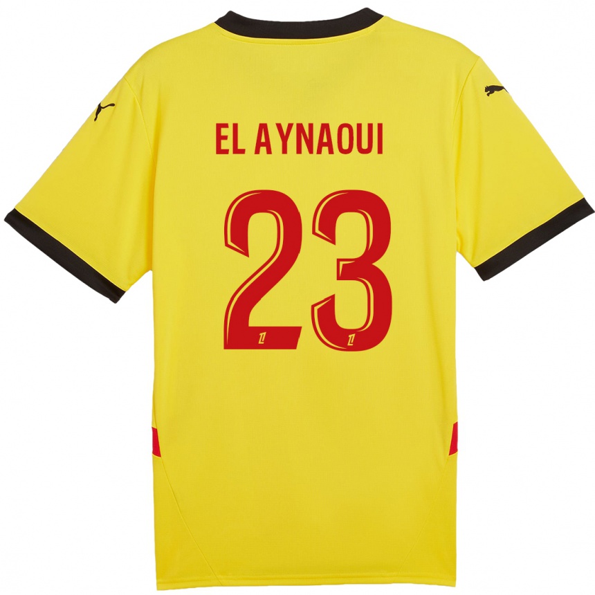 Kids Football Neil El Aynaoui #23 Yellow Red Home Jersey 2024/25 T-Shirt