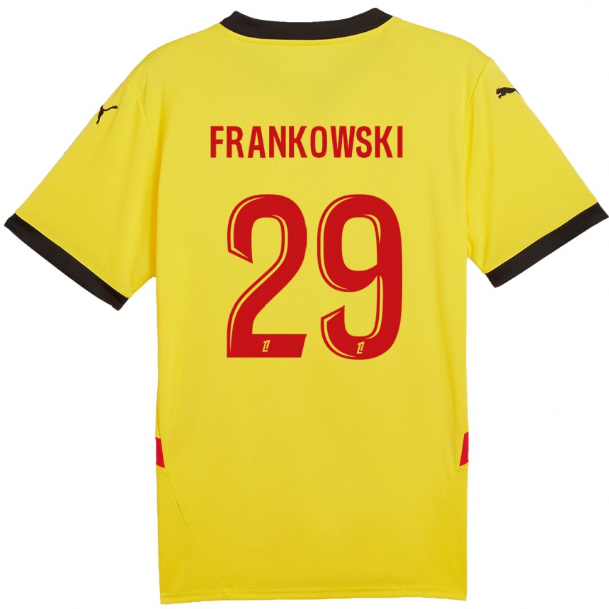 Kids Football Przemyslaw Frankowski #29 Yellow Red Home Jersey 2024/25 T-Shirt