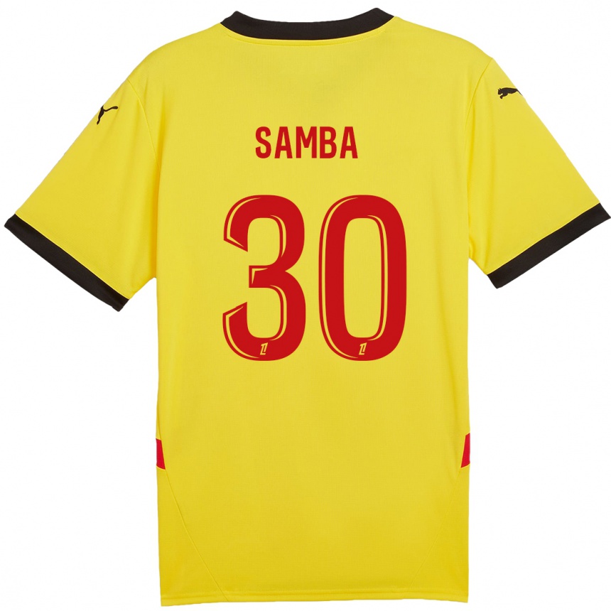 Kids Football Brice Samba #30 Yellow Red Home Jersey 2024/25 T-Shirt